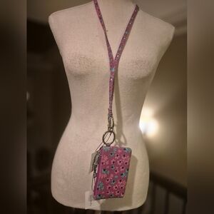 New Vera Bradley Lighten Up Zip ID Daisy Dot